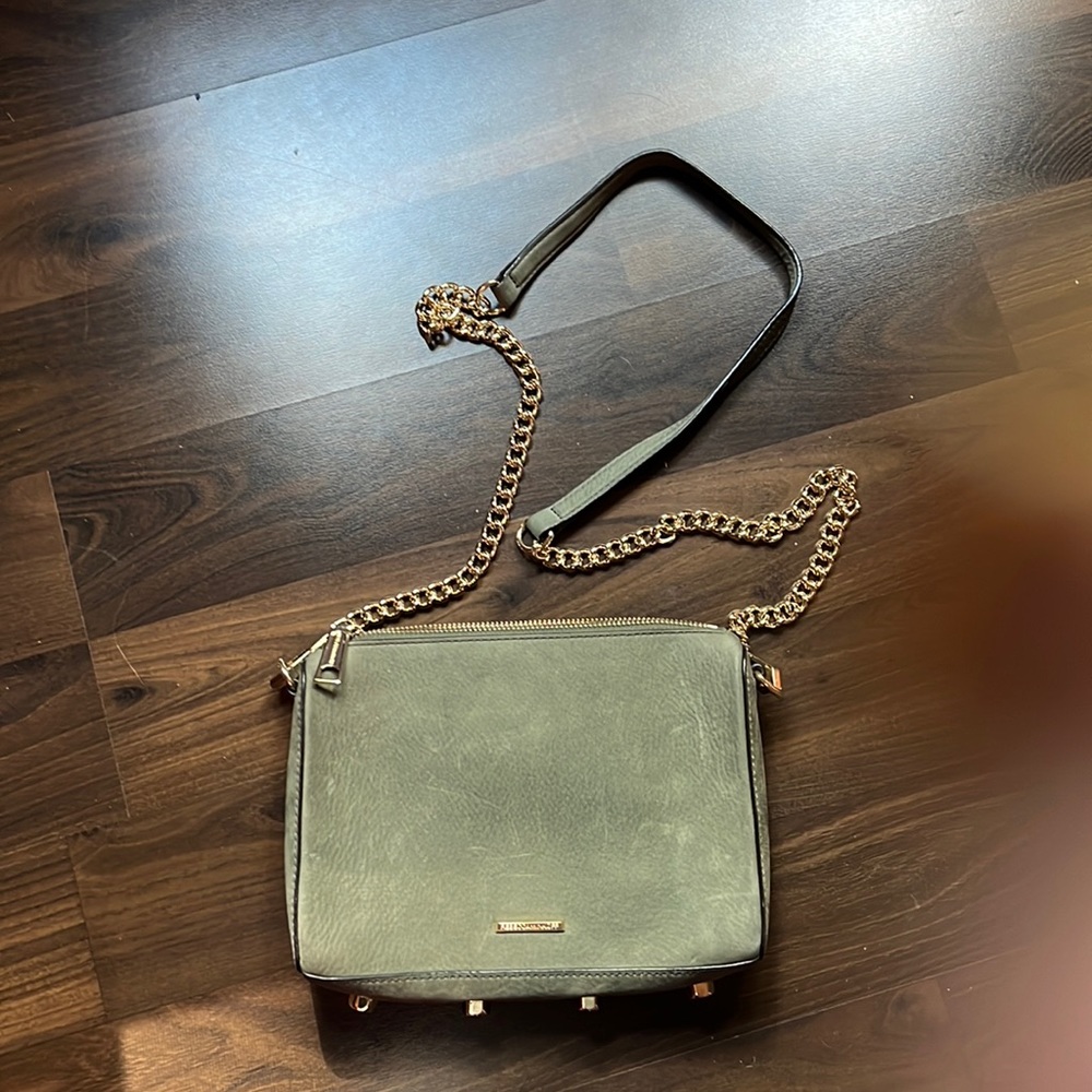 Rebecca Minkoff olive green suede purse